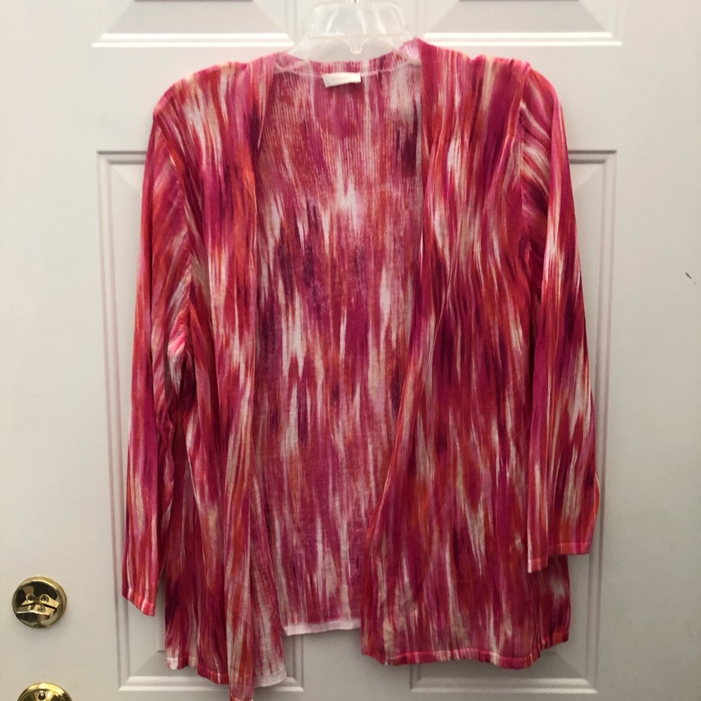 Chicos pink orange lightweight sweater size 3 xl